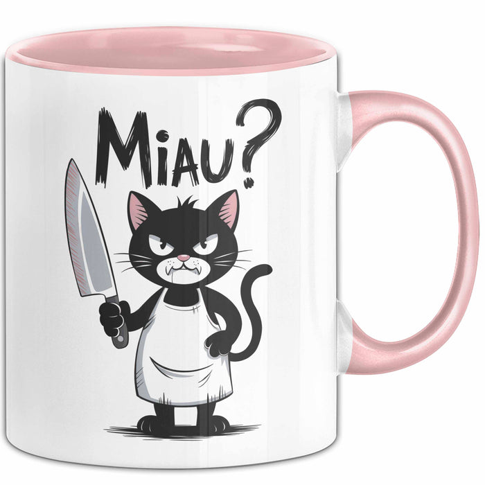 Sarkastische Katze Tasse Geschenk Lustige Geschenkidee Miau Rosa Trendation