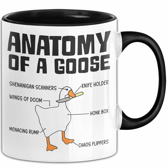 Gans Tasse Geschenk Mit Humor Anatomy Of A Goose Knife Holder Wings Of Doom Kaffee-Becher Trendation