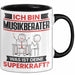 Musikberater Tasse Geschenk für Musikberater Geburtstag Lustiger Spruch Kaffee-Becher Was Ist Deine Superkraft Schwarz Trendation