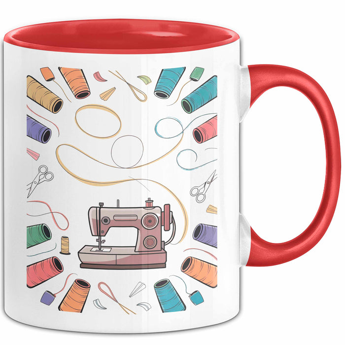 Näh Enthusiast Tasse Geschenk Lustige Geschenkidee Spruch Für Stich Liebhaber Rot Trendation