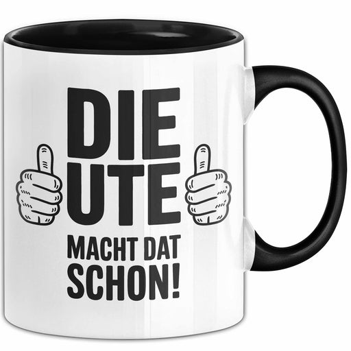 Ute Tasse Geschenk Die Ute Macht Dat Schon Geschenkidee Becher mit Name Schwarz Trendation