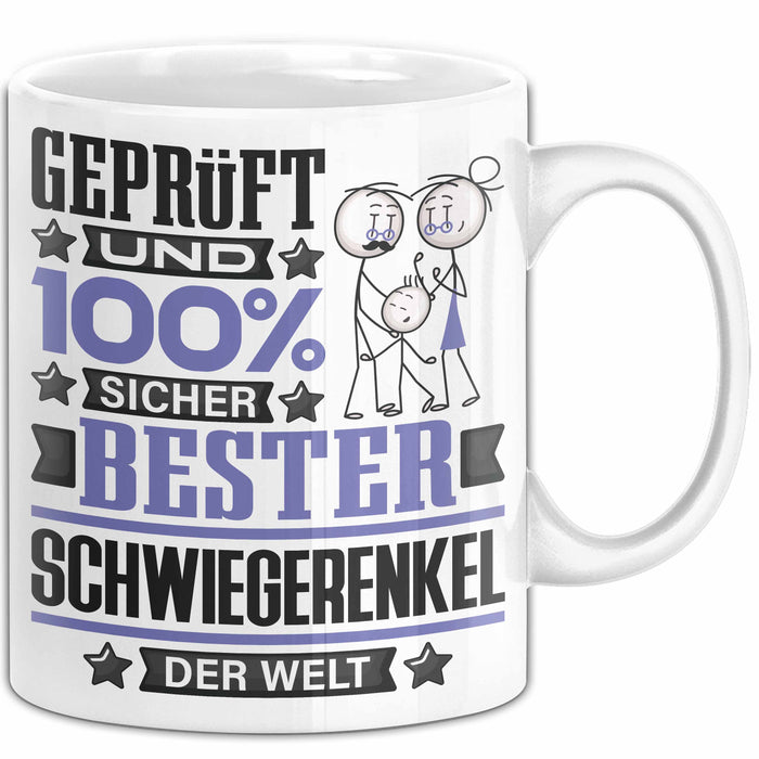 Schwiegerenkel Geschenk Lustiger Spruch für Schwiegerenkel Geschenkidee Bester Schwiegerenkel Der Welt Weiß Trendation