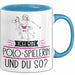 Polo-Spielerin Tasse Geschenk Ich Bin Polo-Spielerin Und Du So Geschenkidee Lustiger Spruch Becher Blau Trendation