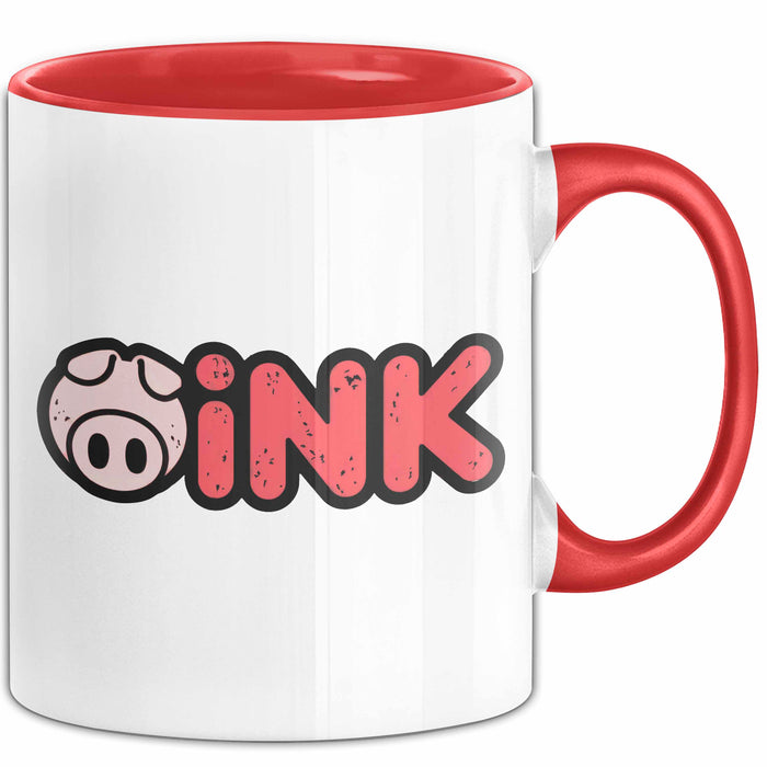 Schweinezüchter Schweine Tier Tasse Becher Geschenk Lustige Geschenkidee Spruch Grunz Rot Trendation