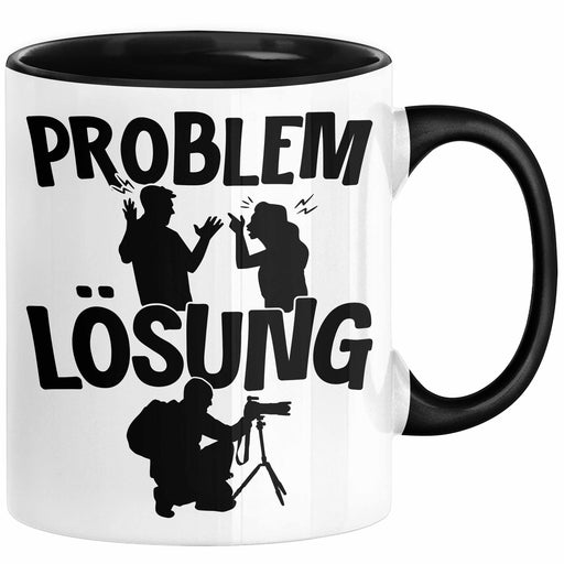 Fotograf Tasse Geschenk für Fotograf Männer Geschenkidee Problem und Lösung Fotografieren Schwarz Trendation