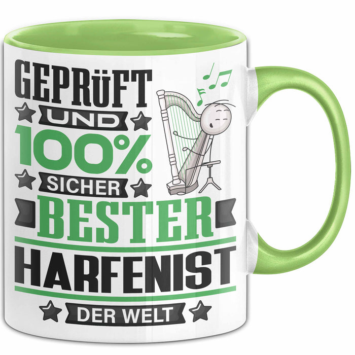 Harfenist Geschenk Lustiger Spruch für Harfenist Geschenkidee Bester Harfenist Der Welt Grün Trendation