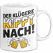 Biertrinker Tasse Geschenk Lustige Geschenkidee Spruch Der Klügere Kippt Nach Weiß Trendation