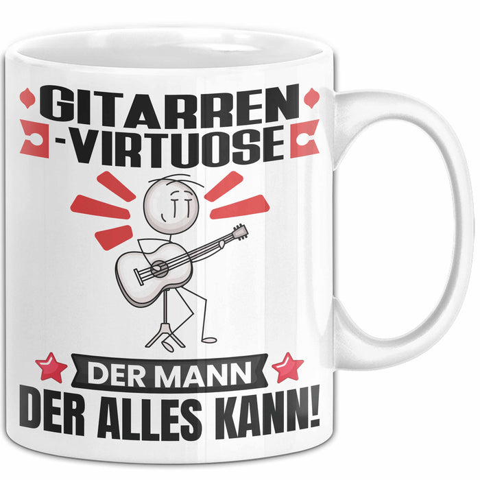 Gitarrenvirtuose Tasse Geschenk für Gitarrenvirtuose Der Mann Der Alles Kann Geschenkidee zum Geburtstag Weiß Trendation
