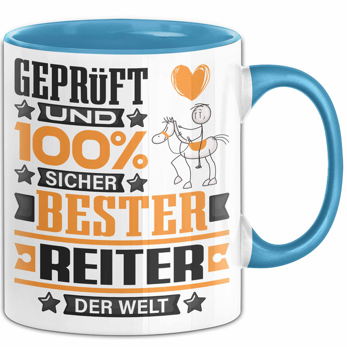 Reiter Geschenk Lustiger Spruch für Reiter Geschenkidee Bester Reiter Der Welt Blau Trendation