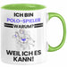 Polo-Spieler Geschenk Tasse Lustiger Spruch Ich Bin Polo-Spieler Warum Weil Ich Es Kann Geschenkidee Bester Polo-Spieler Geburtstag Kaffee-Becher Grün Trendation