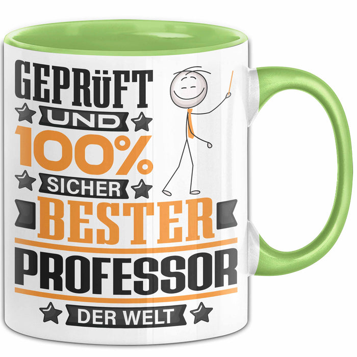Professor Geschenk Lustiger Spruch für Professor Geschenkidee Bester Professor Der Welt Grün Trendation
