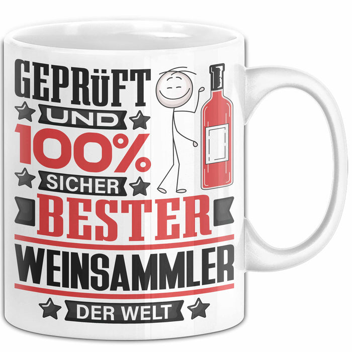 Weinsammler Geschenk Lustiger Spruch für Weinsammler Geschenkidee Bester Weinsammler Der Welt Weiß Trendation