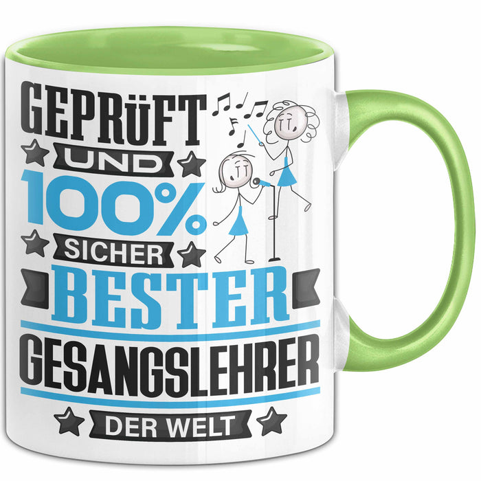 Gesangslehrer Geschenk Lustiger Spruch für Gesangslehrer Geschenkidee Bester Gesangslehrer Der Welt Grün Trendation