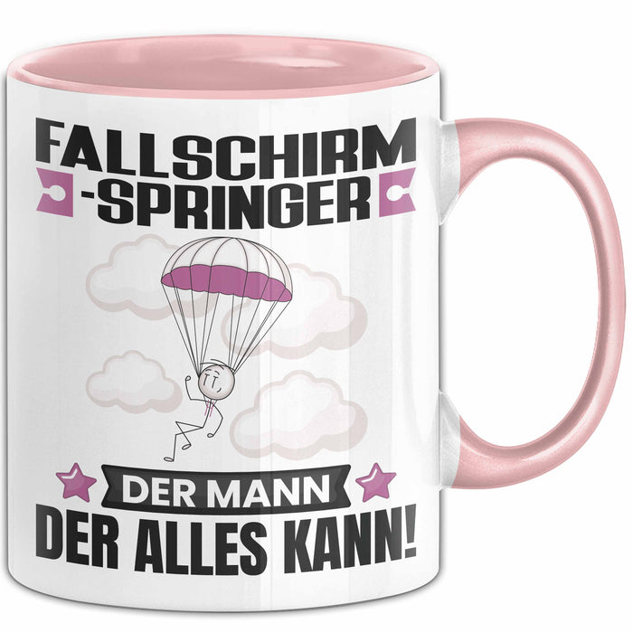 Fallschirmspringer Tasse Geschenk für Fallschirmspringer Der Mann Der Alles Kann Geschenkidee zum Geburtstag Rosa Trendation