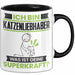 Katzenliebhaber Tasse Geschenk für Katzenliebhaber Geburtstag Lustiger Spruch Kaffee-Becher Was Ist Deine Superkraft Schwarz Trendation