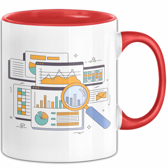 Daten Analyst Tasse Geschenk Lustige Geschenkidee Spruch Für Erkenntnis Sucher Rot Trendation