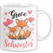 Big Sister Ältere Geschwister Schwestern Füchse Tasse Becher Geschenk Lustige Geschenkidee Spruch Big Sister Weiß Trendation