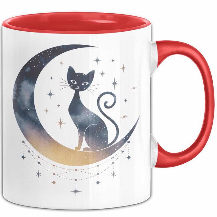 Katzenliebhaber Tasse Geschenkidee Katzenfan Lustiger Spruch Geschenkidee Lustig Rot Trendation