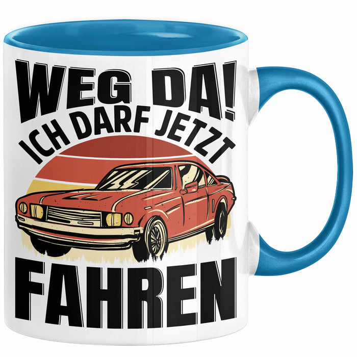 Führerschein Bestanden Geschenk Tasse Führerscheinprüfung Bestanden Geschenkidee Weg Da Ich Darf Jetzt Fahren Blau Trendation