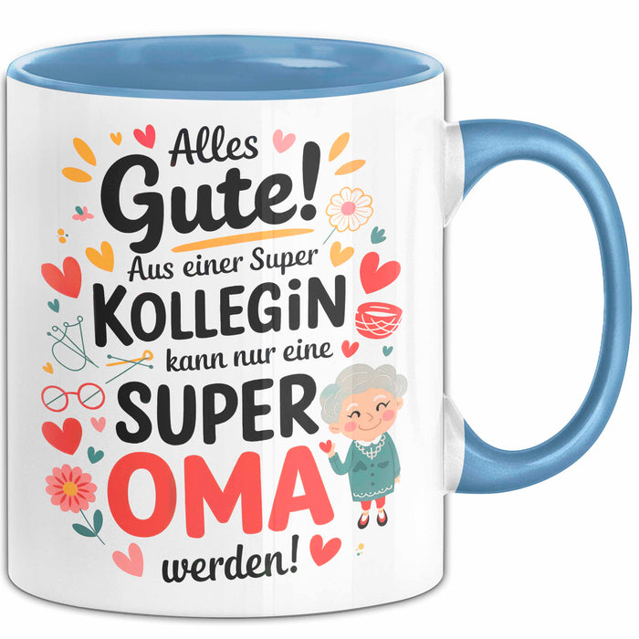 Oma Tasse Geschenkidee Beste Kollegin Oma Geschenk Blau Trendation