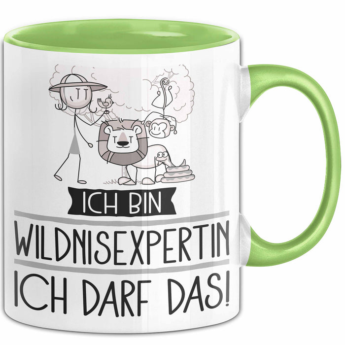 Geschenk für Wildnisexpertin Tasse Lustige Geschenkidee Geburtstag Ich Bin Wildnisexpertin Ich Darf Das Grün Trendation