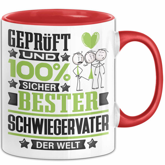 Schwiegervater Geschenk Lustiger Spruch für Schwiegervater Geschenkidee Bester Schwiegervater Der Welt Rot Trendation
