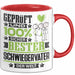 Schwiegervater Geschenk Lustiger Spruch für Schwiegervater Geschenkidee Bester Schwiegervater Der Welt Rot Trendation