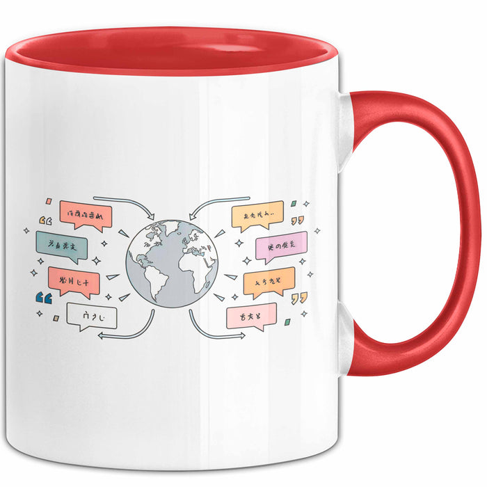 Übersetzer Tasse Geschenk Lustige Geschenkidee Spruch Für Sprach Experten Rot Trendation
