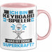 Keyboard-Spieler Tasse Geschenk für Keyboard-Spieler Geburtstag Lustiger Spruch Kaffee-Becher Was Ist Deine Superkraft Rosa Trendation