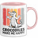 Krokodil Tier Tasse Geschenk Lustige Geschenkidee Spruch Krokodile Machen Mich Glücklich Rosa Trendation