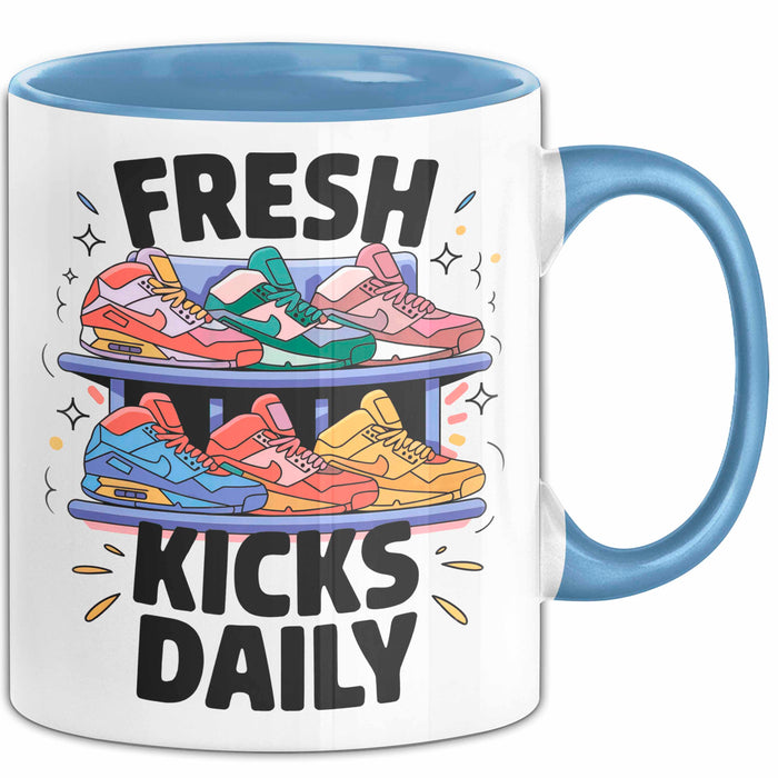 Sneakerhead Tasse Geschenk Lustige Geschenkidee Spruch Für Schuh Sammler Blau Trendation