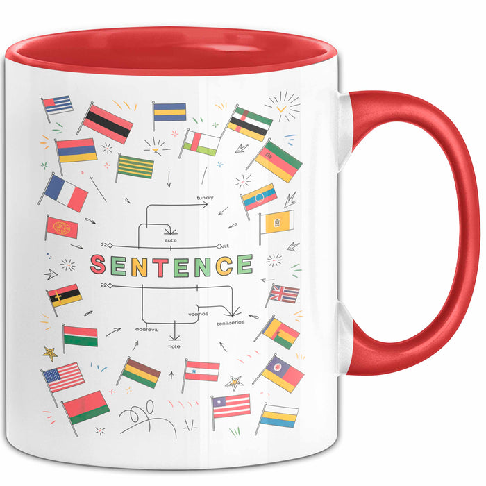 Sprachen Nerd Tasse Geschenk Lustige Geschenkidee Spruch Für Polyglotten Rot Trendation