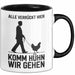 Huhn Tier Bauer Tasse Becher Geschenk Lustige Geschenkidee Spruch Alle Verrückt Hier Komm Huhn Wir Gehen Trendation