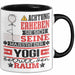 Yogi Geschenk Tasse Lustiger Spruch Erheben Sie Sich Der Yogi Betritt den Raum Schwarz Trendation