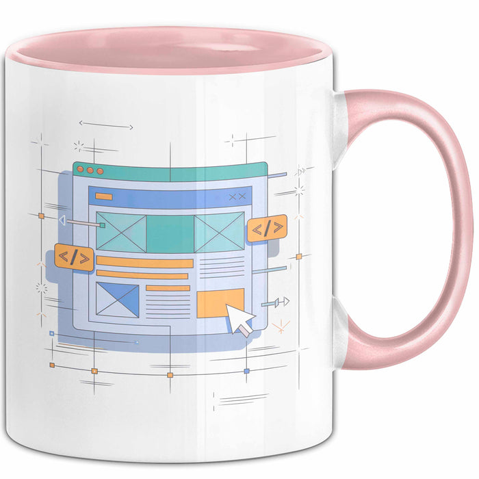 Web Entwickler Tasse Geschenk Lustige Geschenkidee Spruch Für Code Erbauer Rosa Trendation