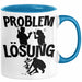 Gärtner Tasse Geschenk für Hobbygärtner Landschaftsgärtner Männer Geschenkidee Problem und Lösung Gartenarbeit Blau Trendation