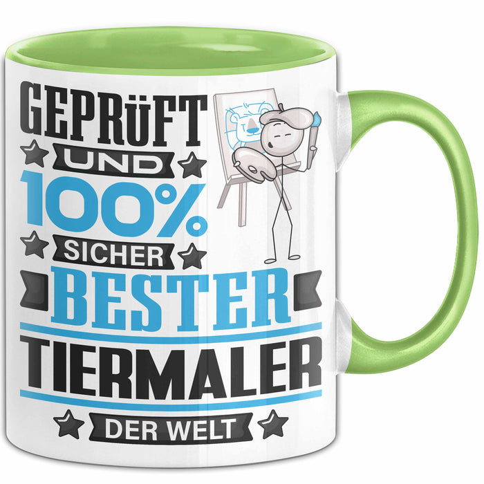 Tiermaler Geschenk Lustiger Spruch für Tiermaler Geschenkidee Bester Tiermaler Der Welt Grün Trendation