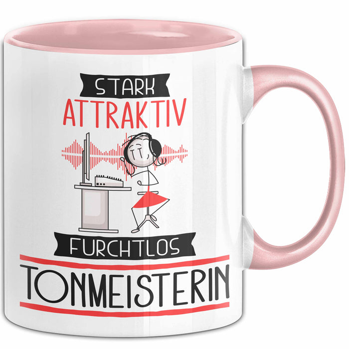 Tonmeisterin Tasse Geschenk Becher Stark Attraktiv Furchtlos Tonmeisterin Lustige Geschenkidee Rosa Trendation