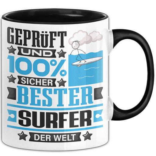 Surfer Geschenk Lustiger Spruch für Surfer Geschenkidee Bester Surfer Der Welt Schwarz Trendation