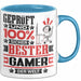Gamer Geschenk Lustiger Spruch für Gamer Geschenkidee Bester Gamer Der Welt Blau Trendation