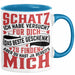 Valentinstag Tasse Geschenk für Ihn Sie Männer Für Paare Freundin Geschenkidee Kaffee-Becher Liebe Schatz Ich Hab Versucht Für Dich Das Geschenk Zu Finden Aber Du Hast Ja Bereits Mich Lustiger Spruch Blau Trendation