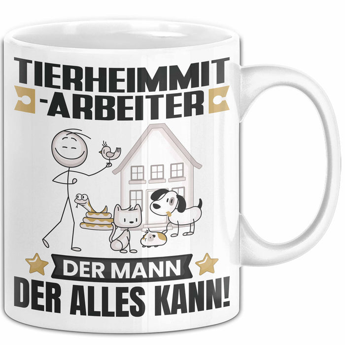 Tierheimmitarbeiter Tasse Geschenk für Tierheimmitarbeiter Der Mann Der Alles Kann Geschenkidee zum Geburtstag Weiß Trendation