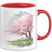 Frühlingszeit Tasse Geschenkidee für Naturliebhaber Rot Trendation