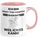 Muay-Thai-Kämpfer Geschenk Tasse Lustiger Spruch Ich Bin Muay-Thai-Kämpfer Warum Weil Ich Es Kann Geschenkidee Bester Muay-Thai-Kämpfer Geburtstag Kaffee-Becher Rosa Trendation