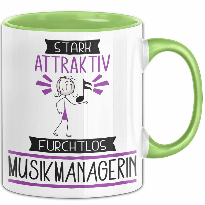 Musikmanagerin Tasse Geschenk Becher Stark Attraktiv Furchtlos Musikmanagerin Lustige Geschenkidee Grün Trendation