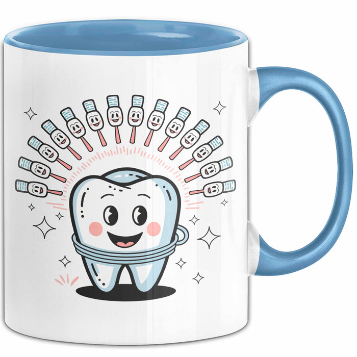 Zahnarzt Tasse Geschenk Lustige Geschenkidee Spruch Für Lächeln Macher Blau Trendation