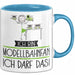 Geschenk für Modellbahnfan Tasse Lustige Geschenkidee Geburtstag Ich Bin Modellbahnfan Ich Darf Das Blau Trendation