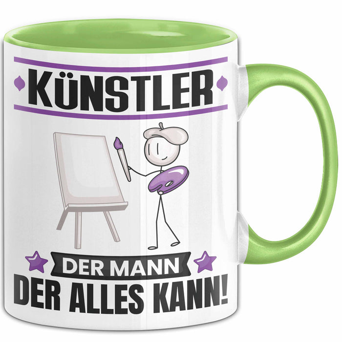 Künstler Tasse Geschenk für Künstler Der Mann Der Alles Kann Geschenkidee zum Geburtstag Grün Trendation