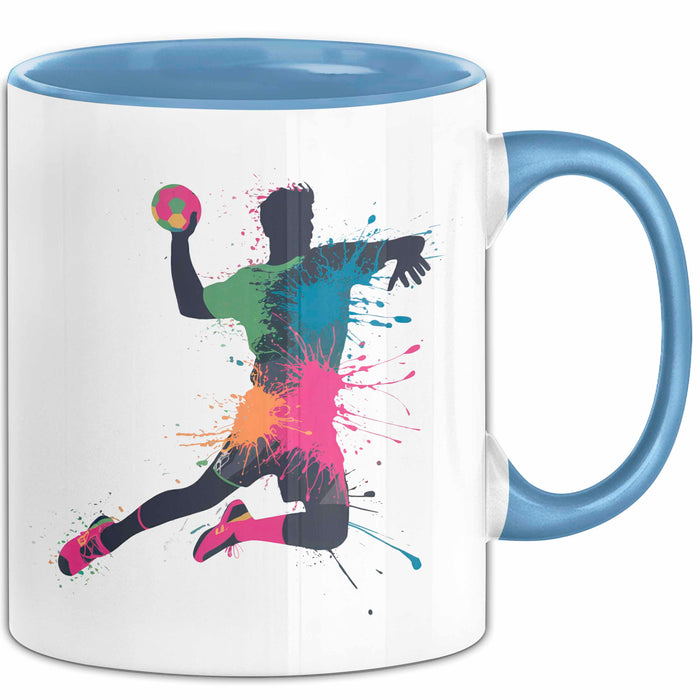 Handballspieler Tasse Geschenk Lustige Geschenkidee Spruch Blau Trendation