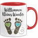 Baby Geburt Neue Eltern Tasse Geschenk Lustige Geschenkidee Spruch Willkommen Kleines Wunder Rot Trendation